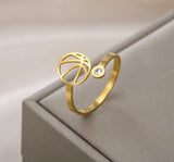 Ring met zirkonia Basketbal