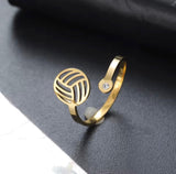 Ring Wasserball silberfarben