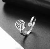 Ring Wasserball silberfarben