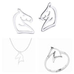 Jewelry set Horse Riding silver colored