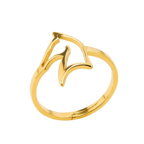 Ring Paardrijden goudkleurig