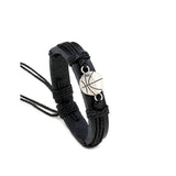 Bracciale sportivo in pelle nero