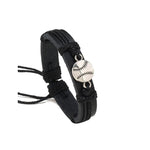 Bracciale sportivo in pelle nero