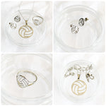 Jewelry set Volleyball silver colored (3 pieces)