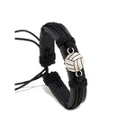 Bracciale sportivo in pelle nero