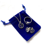 Jewelry set Volleyball silver colored (3 pieces)