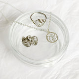 Jewelry set Volleyball silver colored (3 pieces)